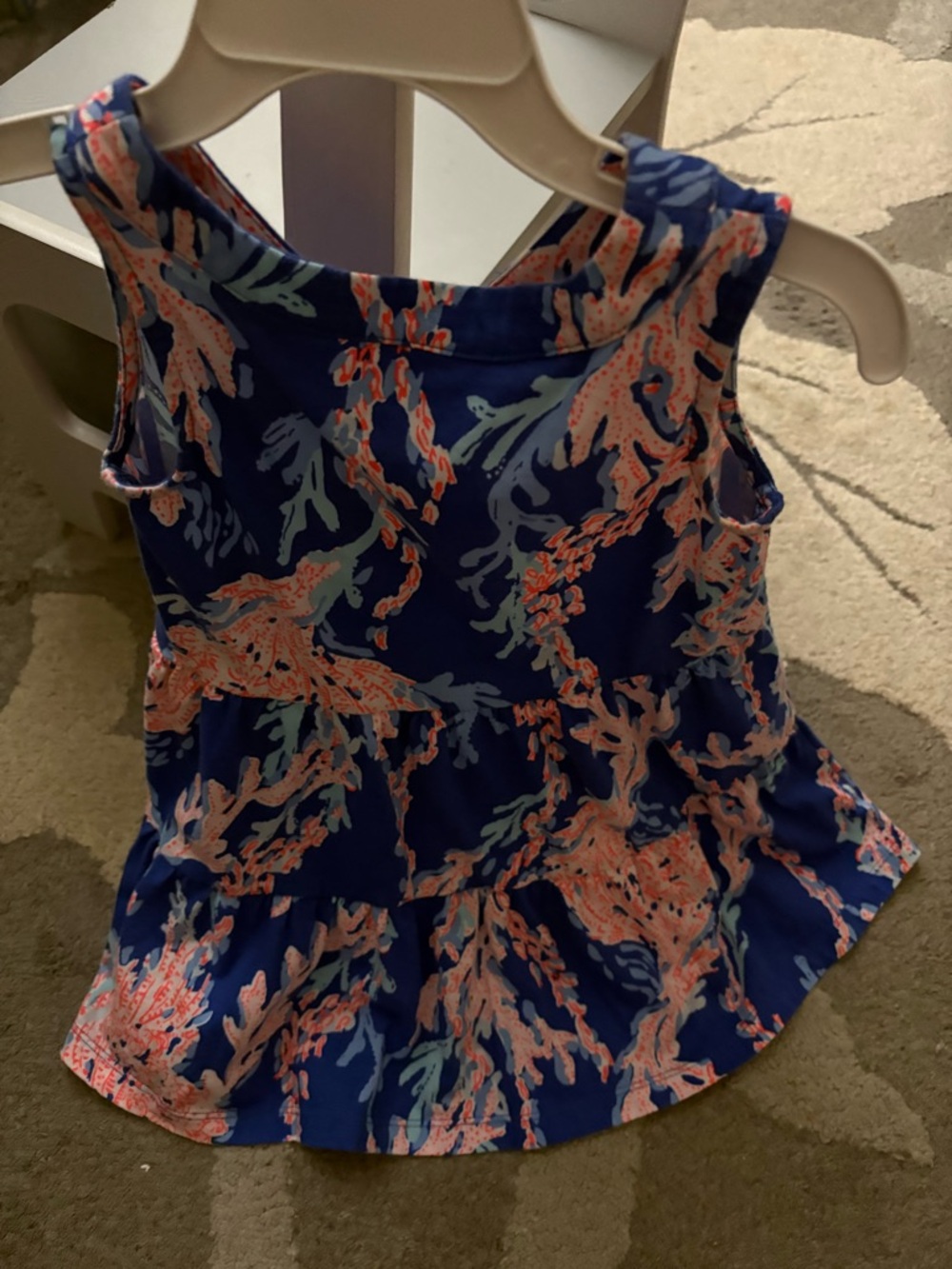 Lilly Pulitzer Toddler Girls Vibrant Pink & Blue Printed Sundress (5) - Picture 9 of 10